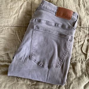 Madewell 9” High-Rise Skinny Taupe/Grey Denim Raw Edge Jeans, Size 30